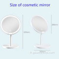 Miroir de bureau unique à un seul miroir de maquillage de lumière LED OEM